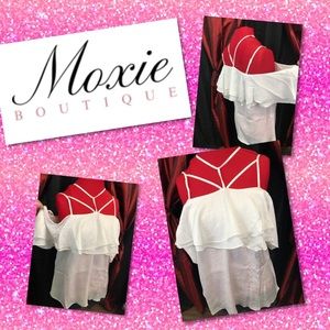 Lacey off the shoulder strappy blouse